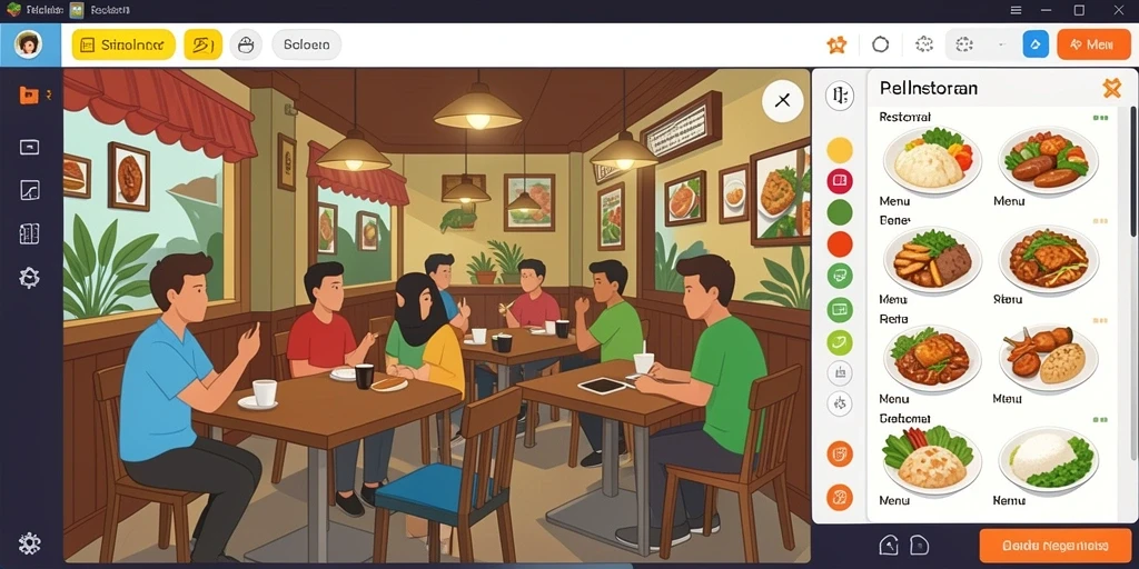 Screenshot menampilkan antarmuka permainan yang menarik.